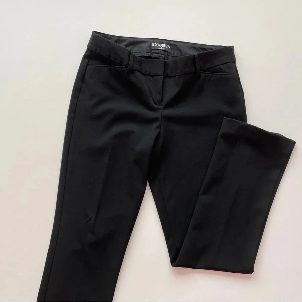 Express Columnist Stretch Ankle Mid Rise Size 2S Black Pants - Picture 2 of 10